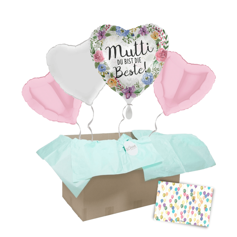 DIWULI Love You MOM Ballon-Set – Herzballons Für Muttertag, Geburtstag & Überraschungsparty