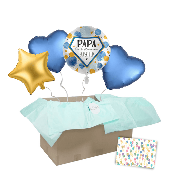 Heliumballon-Geschenk "Papa Du bist unser Superheld"