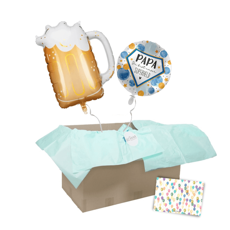 Heliumballon-Geschenk Prost, Papa, unser Superheld