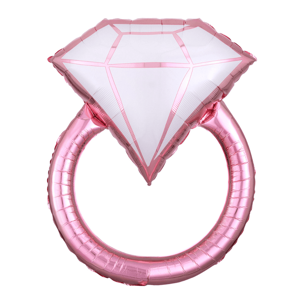 Heliumballon-Geschenk Verlobungsring Rosa