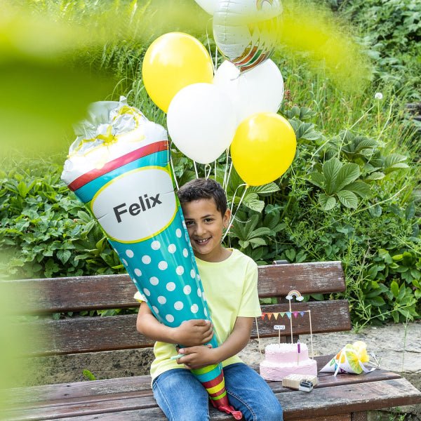 Heliumballon-Geschenk XXL personalisierbare Schultüte