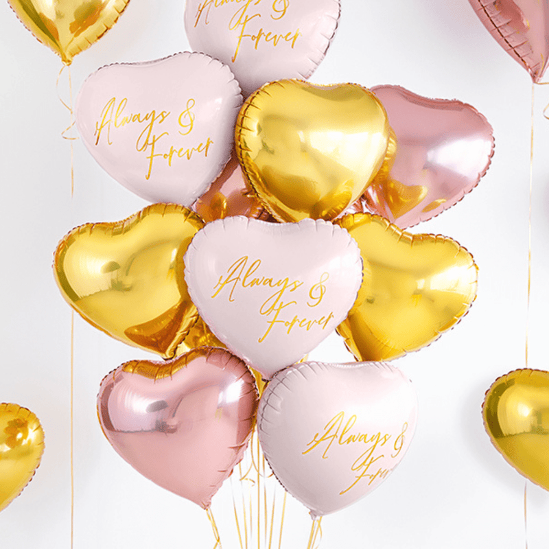 Herzballon Gold