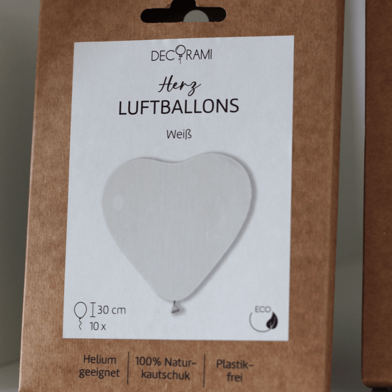 Herzballon-Set Weiß 10 Stk.