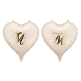 Herzballons "Mr. & Mrs." 2 Stk.