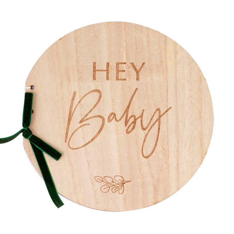 Holz-Gästebuch "Hey Baby"