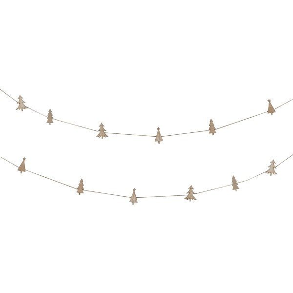 Holz-Girlande mit Tannenbaum-Kartenhaltern