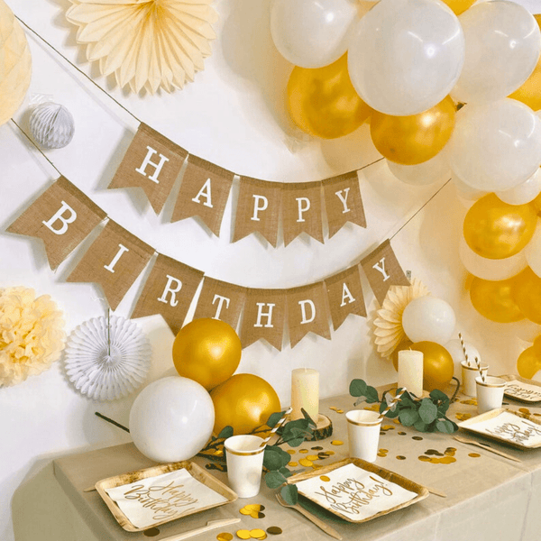 Jute-Girlande "Happy Birthday"