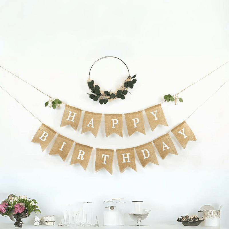 Jute-Girlande "Happy Birthday"