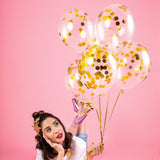 Konfetti-Ballon Ø 30 cm Gold 6 Stk.