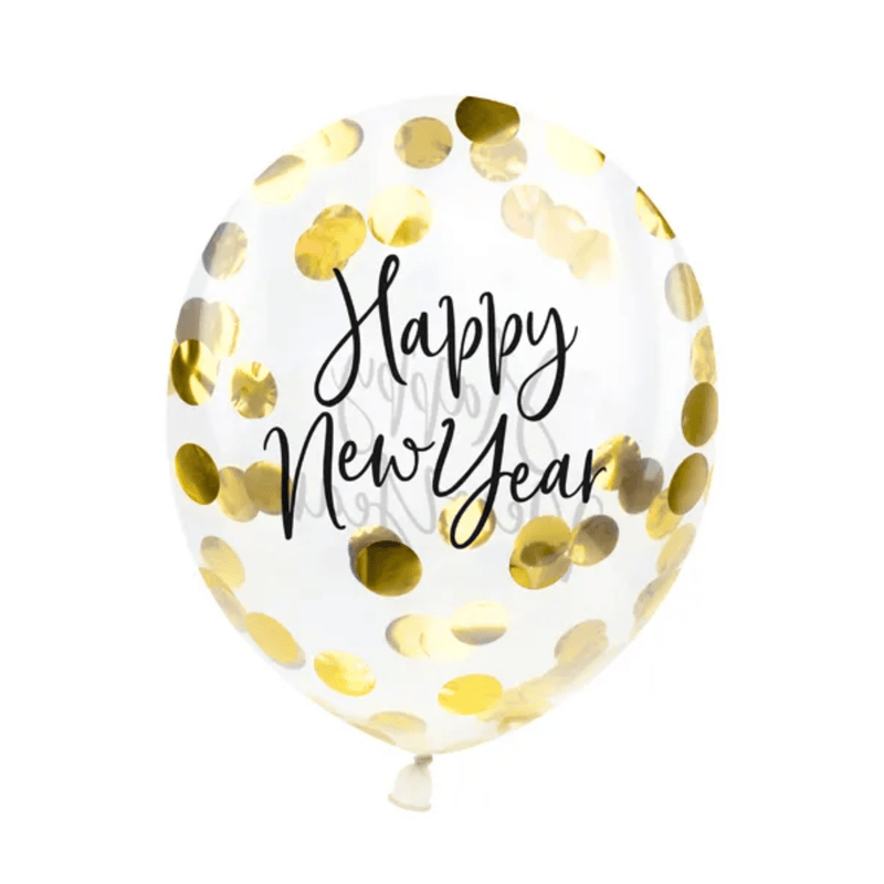 Konfetti-Ballons Ø 27 cm "Happy New Year" 3 Stk.