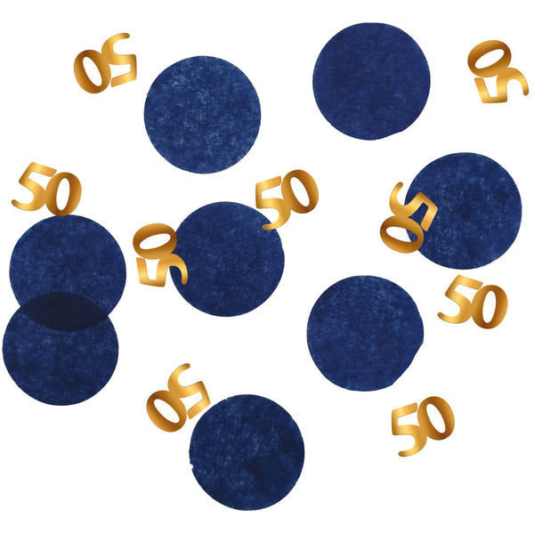 Konfetti Blau Gold 50