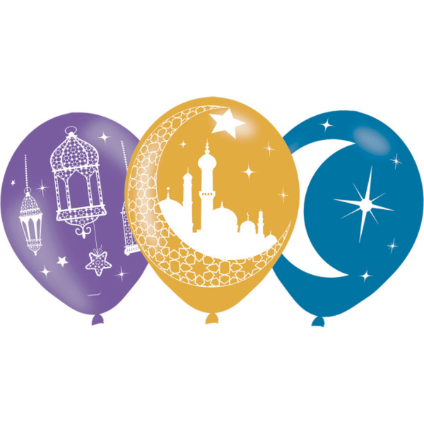 Luftballon Ø 27,5cm Eid Mubarak 6 Stk.