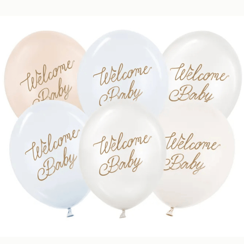 Luftballon Ø 30cm "Welcome Baby" 6 Stk.