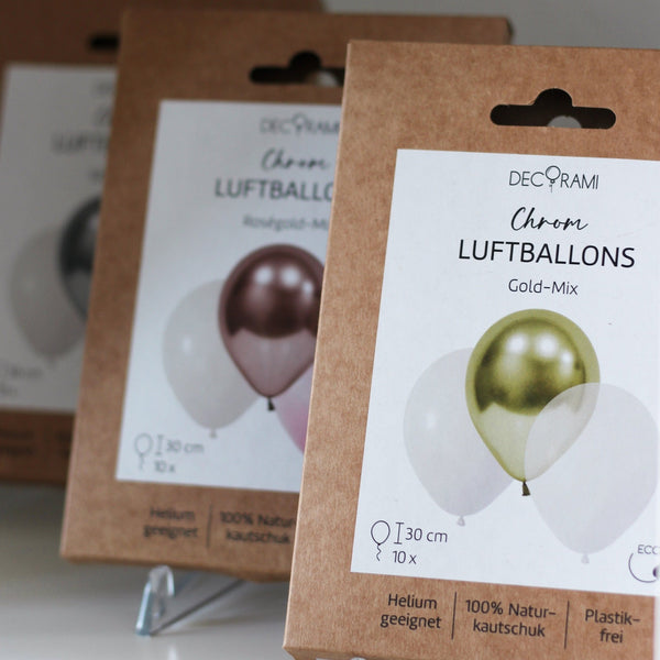 Luftballon-Set Chrom-Mix Gold 10 Stk.