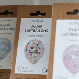Luftballon-Set Konfetti Mix Bunt "Happy Birthday" 5 Stk.