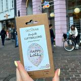 Luftballon-Set Konfetti Pastell "Happy Birthday" 5 Stk.