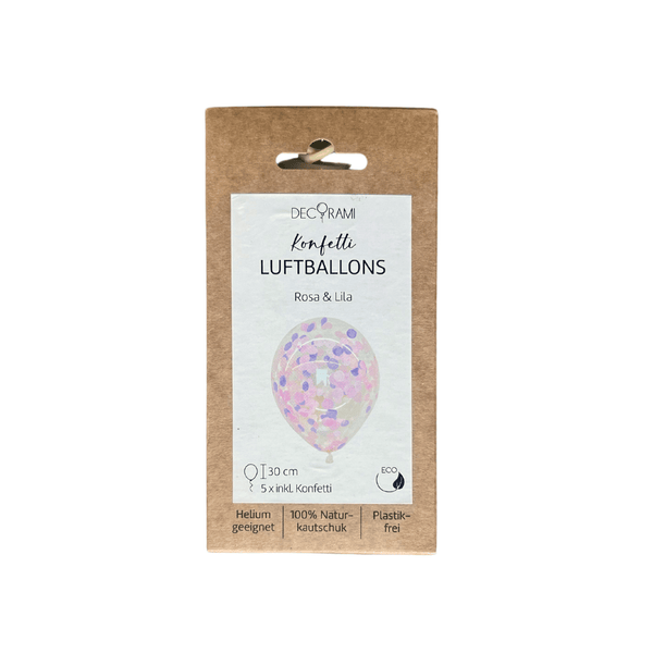 Luftballon-Set Konfetti Rosa & Lila 5 Stk.