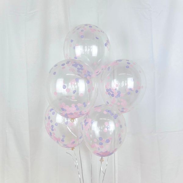 Luftballon-Set Konfetti Rosa & Lila 5 Stk.