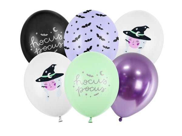 Luftballons Hexe und Fledermäuse 6 Stk.