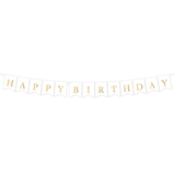 Papiergirlande "Happy Birthday" Weiß - DECORAMI 