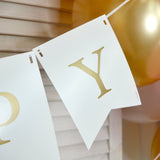 Papiergirlande "Happy Birthday" Weiß - DECORAMI 