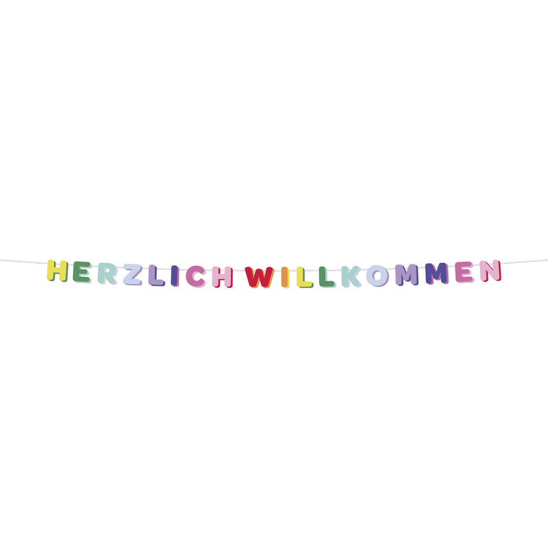 Papiergirlande "Herzlich Willkommen"