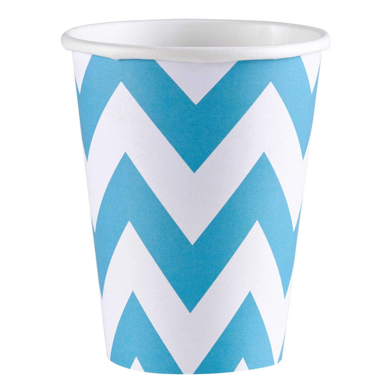 Pappbecher Chevron Blau 8 Stk.