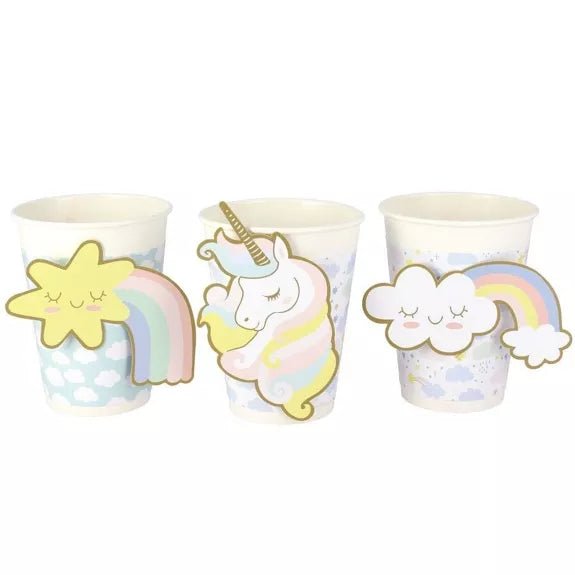 Pappbecher Einhorn Pastell 6 Stk.
