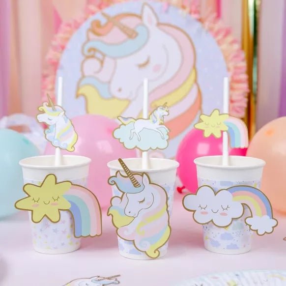 Pappbecher Einhorn Pastell 6 Stk.
