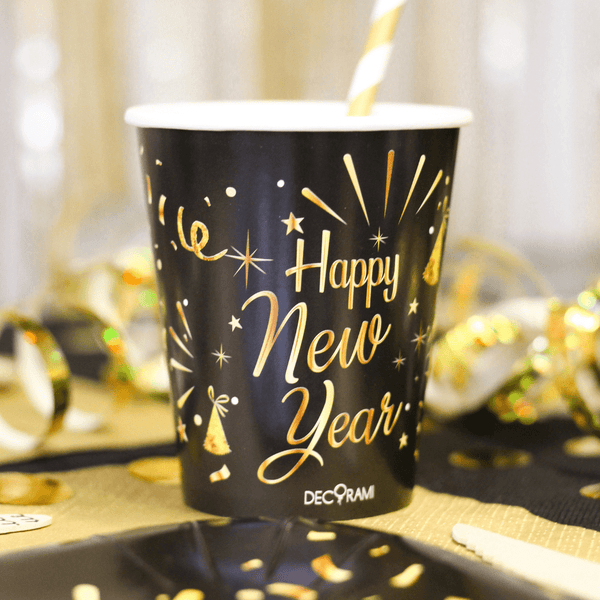 Pappbecher "Happy New Year" 230ml 6 Stk.