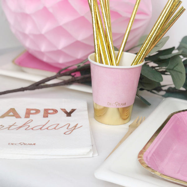 Pappbecher "Romantic Rosa-Gold" 230ml 6 Stk.