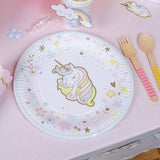 Pappteller Einhorn Pastell 6 Stk.