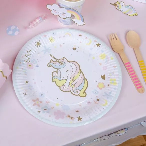 Pappteller Einhorn Pastell 6 Stk.