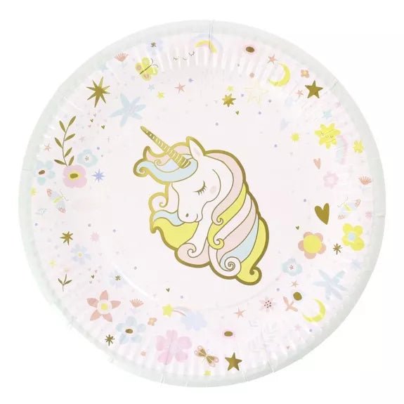 Pappteller Einhorn Pastell 6 Stk.