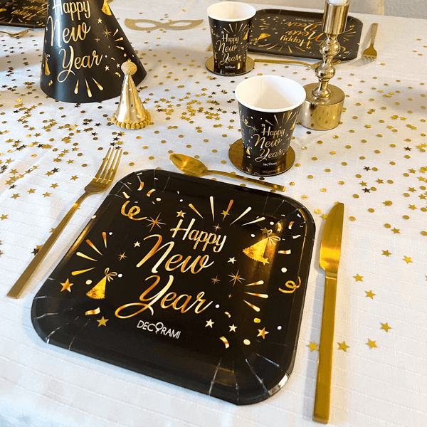 Pappteller "Happy New Year" Ø 23cm 6 Stk.