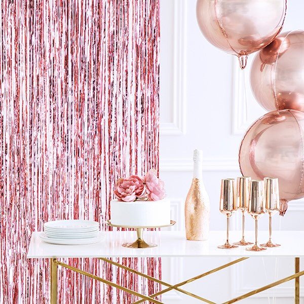 Party Glitzer-Vorhang lang Roségold - DECORAMI 