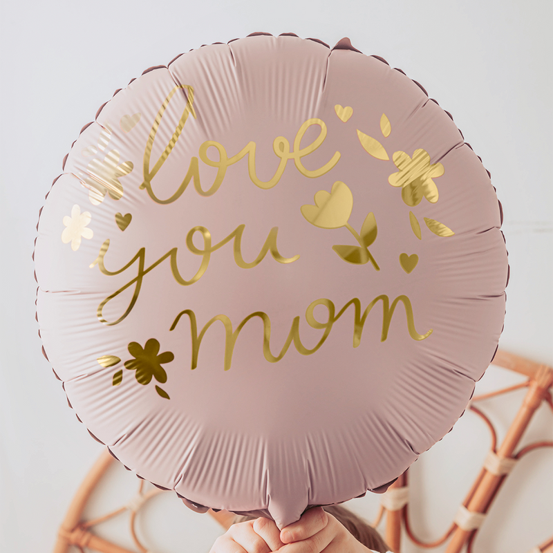 Rund-Folienballon "Love you mom"