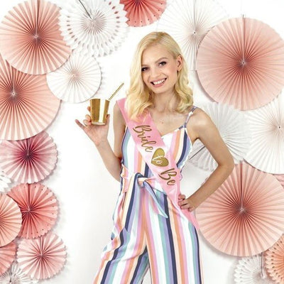 SHATCHI Brautjungfern-Schärpe Rosa/schwarz - Satin, Für Junggesellinnenabschied, Hochzeit & Brautparty