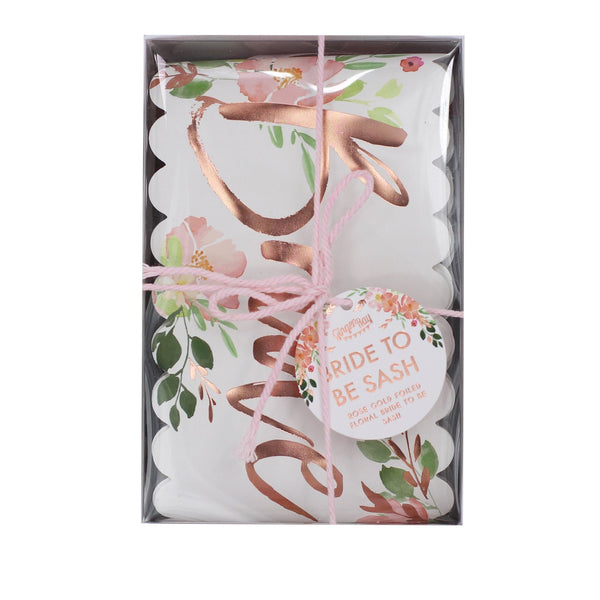 Schärpe "Bride To Be" Roségold Floral