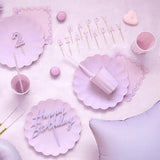 Servietten mit Rüschen Lila 12 Stk.