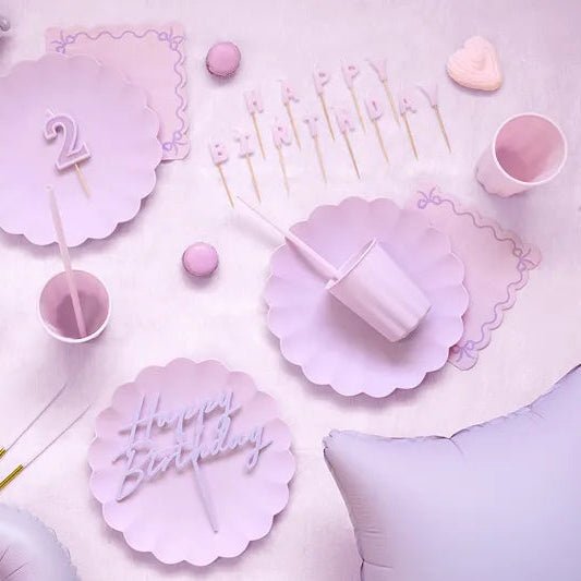 Servietten mit Rüschen Lila 12 Stk.