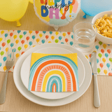Servietten Retro Regenbogen 16 Stk.
