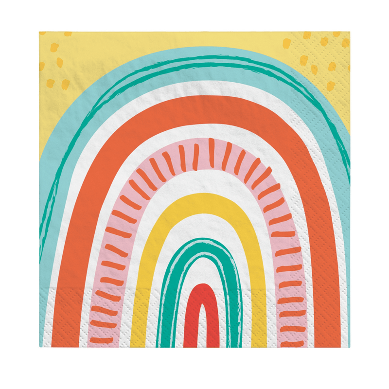 Servietten Retro Regenbogen 16 Stk.