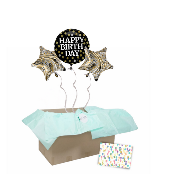 Heliumballon-Geschenk " Happy Birthday" Sparkles Set