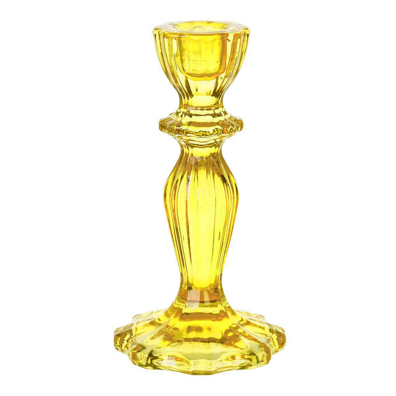 Stabkerzenständer Glas Gelb