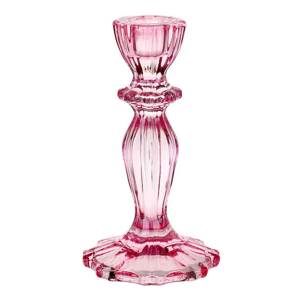 Stabkerzenständer Glas Rosa