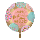 Heliumballon-Geschenk "Happy Birthday Stay Fabulous" Set