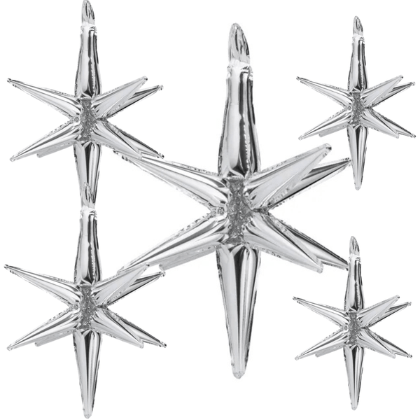 Sternenhimmel Set - 3D Sterne in Silber 5 Stk.