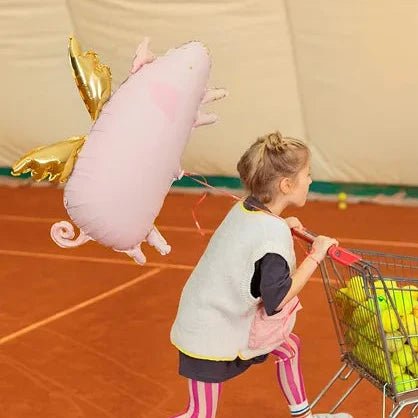 Tierballon XL Schwein mit Flügeln