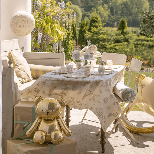 Tischdecke Beige Blumen